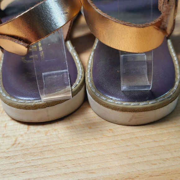 GES Rose Gold Leather Strappy Handmade Sandals Made in Greece EU Size 37 - Picture 6 of 10